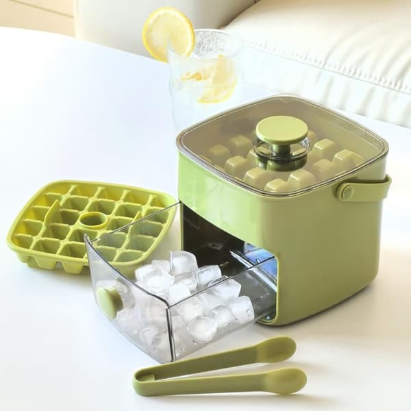 Easy Release Ice Mold, BPA-Free, Reusable Ice Tray for Freezer (Green)