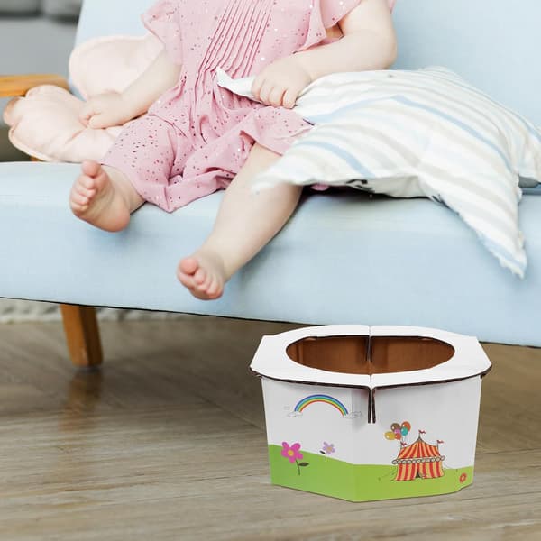 foldbart bærbart papirtoilet til babyer, 1 stk, hvid -