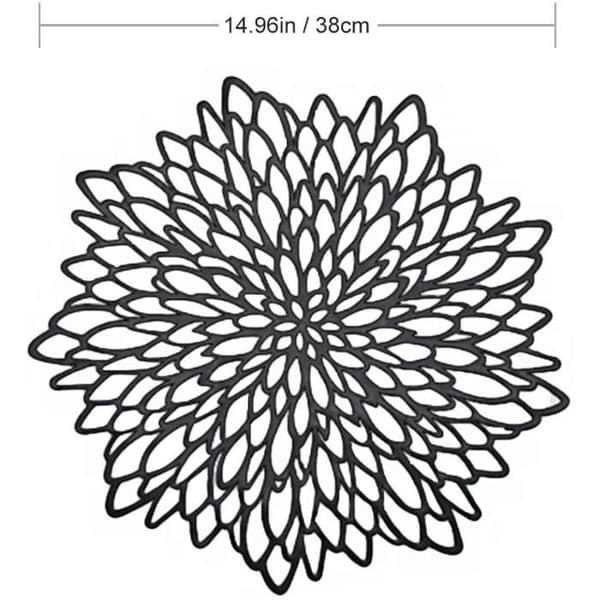 (Musta) Pöytätabletti - Ei määritelty - Pyöreä - PVC - 4 kappaletta - 38 cm - Musta Black