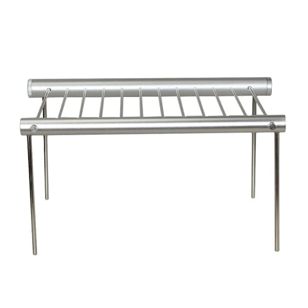 Bærbar foldbar grill i rustfrit stål og aluminium til bål, madlavningsstativ til camping, picnic, grill, sølv
