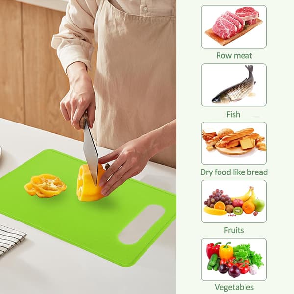 3-pack Kitchen Cutting Boards, Plastic Cutting Boards with Easy-Grip Handle for Kitchen, Non-Slip Cutting