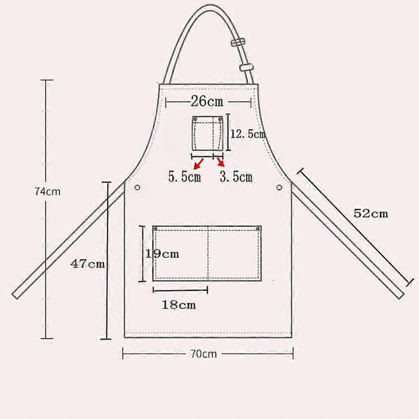 2 x Justerbart Denimforkle med Store Lommer for Kvinner og Menn til Matlaging Grilling Kafé