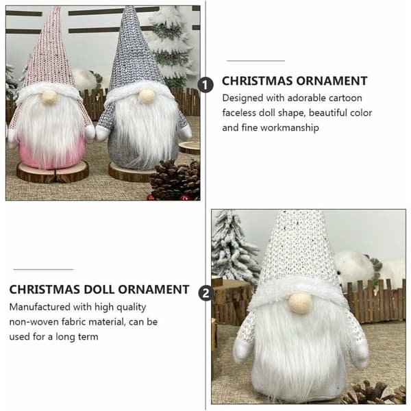 Svenska julplyschtomtar Tomte Santa Elf-prydnader Juldekoration Present (grå+rosa+vit)