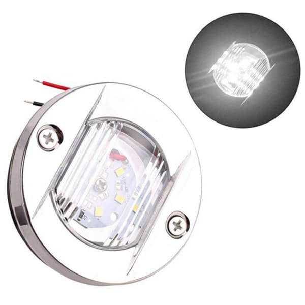 DC 12V Marine Stern Light LED Round Tail Light Cool White Stair Boat Accessories