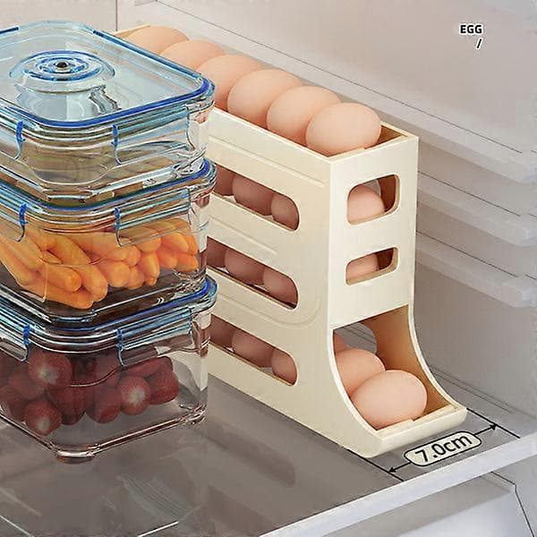 Automatic Sliding Egg Storage Box with Portable Large Capacity Egg Container for Outdoor Use Green Green