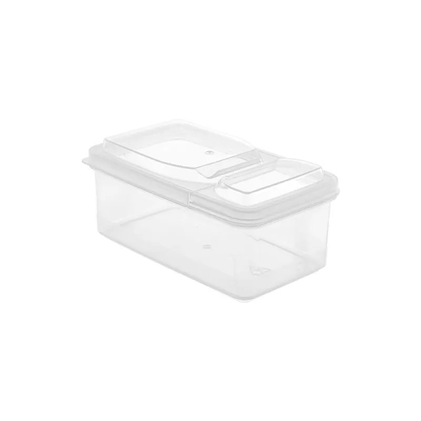 Reusable Clear Rectangular PP Material Airtight Food Storage Container 500ml Single Compartment With Lid For Fruit Storage 15x9x6cm