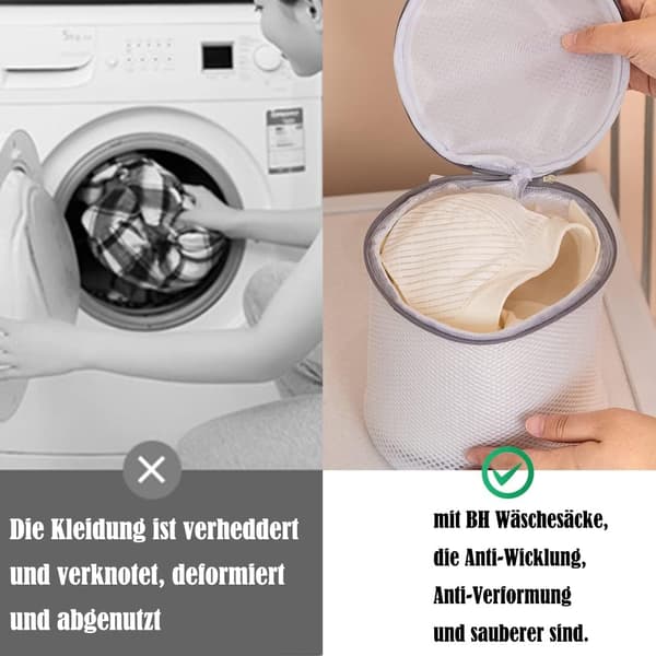 Sort 3-pak BH Vaskepose, Vaskemaskine Vaskepose med