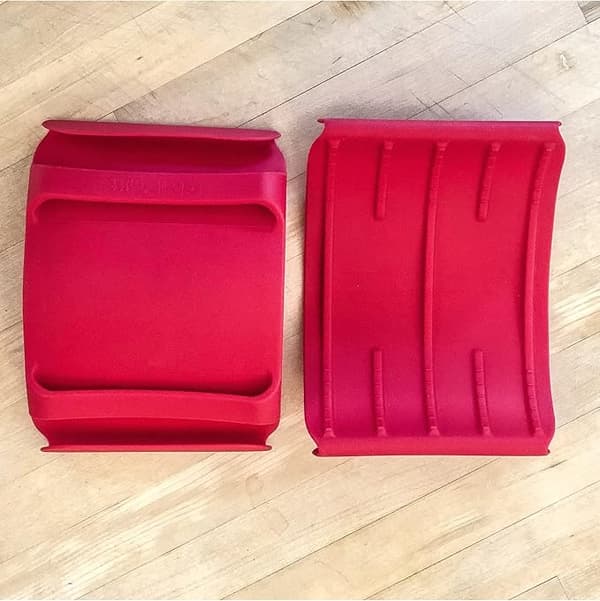 Silikone grill- og køkkenhandske, 2-pak (Small/Medium, rød)