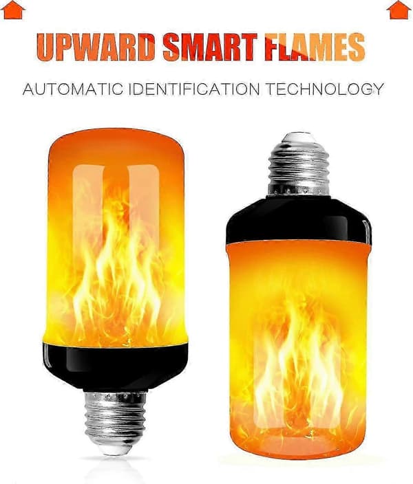 4-pack E27 Flame Light Bulbs 4W Base LED Flame Effect Lamps 4 Lighting Modes Decorative Indoor Lights for Home Garden Party