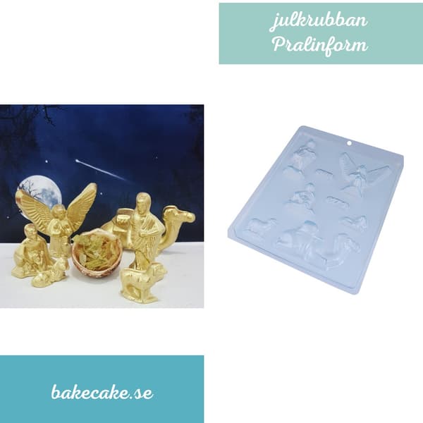 Pralinform Julekrybbefigurer - Sjokoladeform - BWB 171