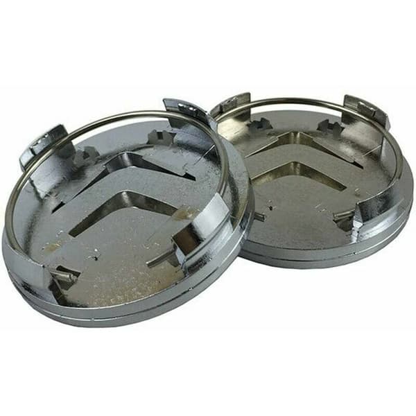 X4 60 mm aluminiumnavkapsler til Citroen C2 C4 C5 C6 C-quatre logo sort/krom