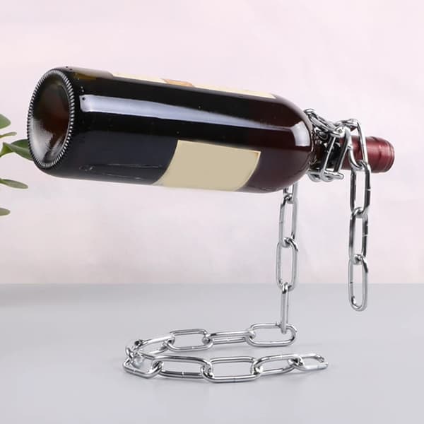 Supercool Chain Wine Rack Personalized Iron Chain Wine Holder Wine Display Stand Silver Silver