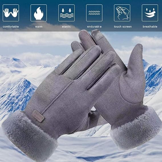 Vinterhandsker til kvinder varme touchscreen-handsker vindtætte elastiske