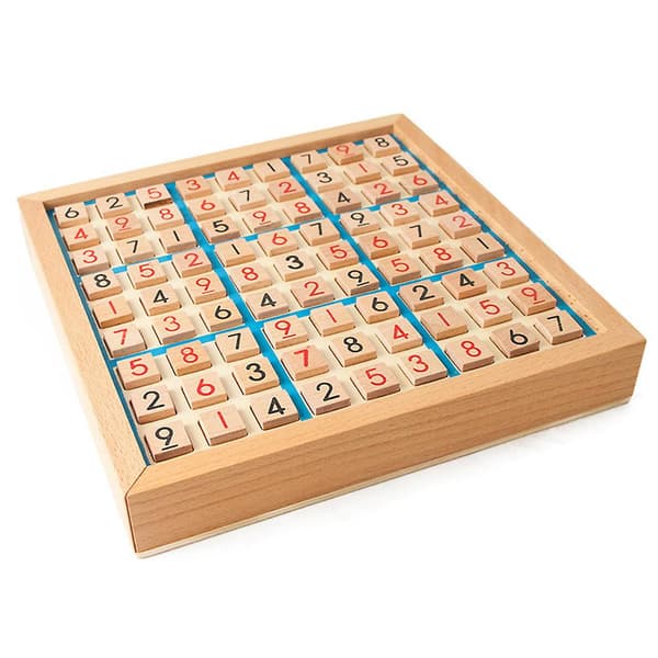 Træpuslespil Sudoku-bræt Træ-Sudoku Spilsæt [db]