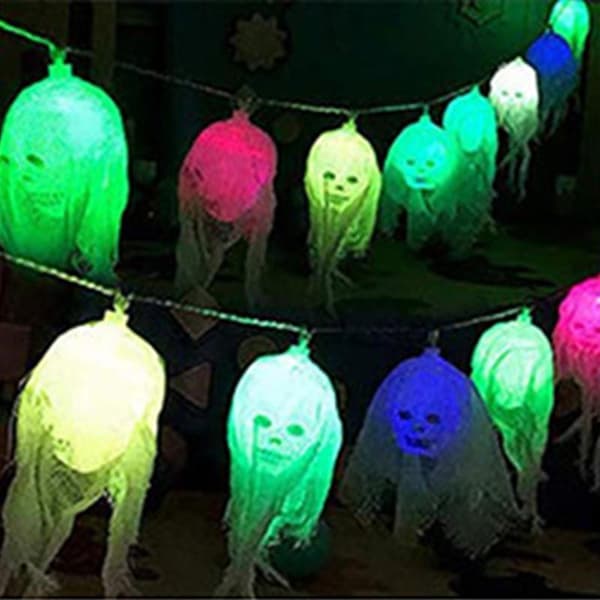 Halloween-luurankovalosarja, aavemainen sisä-/ulkojuhlakoriste kurpitsoilla ja aaveilla