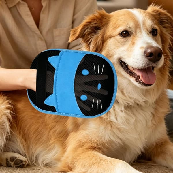 generisk handske til fjernelse fra katte, dobbeltsidet, til hunde og katte blå - blau