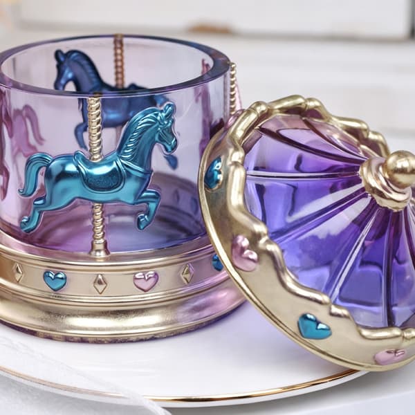 Decorative Carousel Silicone Mold Set for Making Resin Boxes and Cups