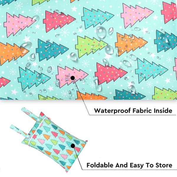 Waterproof and Dustproof Double Handle with Christmas Print Style4 KLB