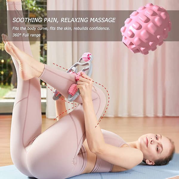 Muscle Massage Roller, 360 Anti Cellulite Deep Massage Foam Massage Roller, 5 Wheel Muscle Roller