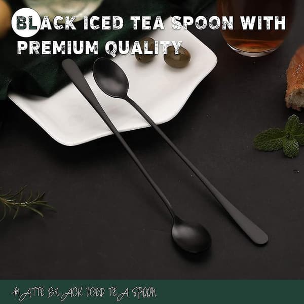 9-tommers langskaftet isske, cocktail skeer, sæt med 4