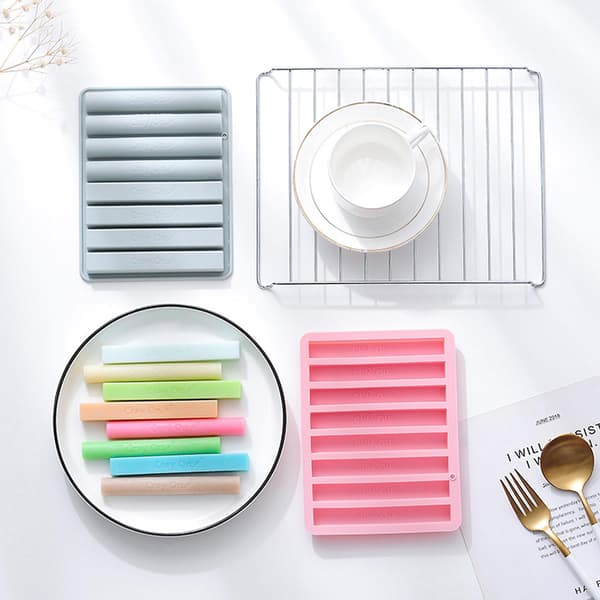 8-hullers silikone farveblyantform chokolade gumpaste forme halvcirkelformede