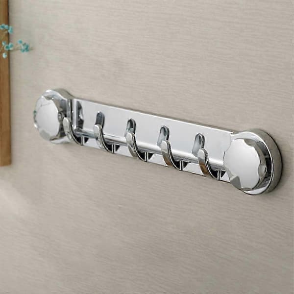 Multifunctional Bathroom Wall Hooks Hanger Rod, Powerful Suction Cup Drill-Free Wall Mounted Shelf Robe Coat Bath Towel Hooks 2PCS 2PCS