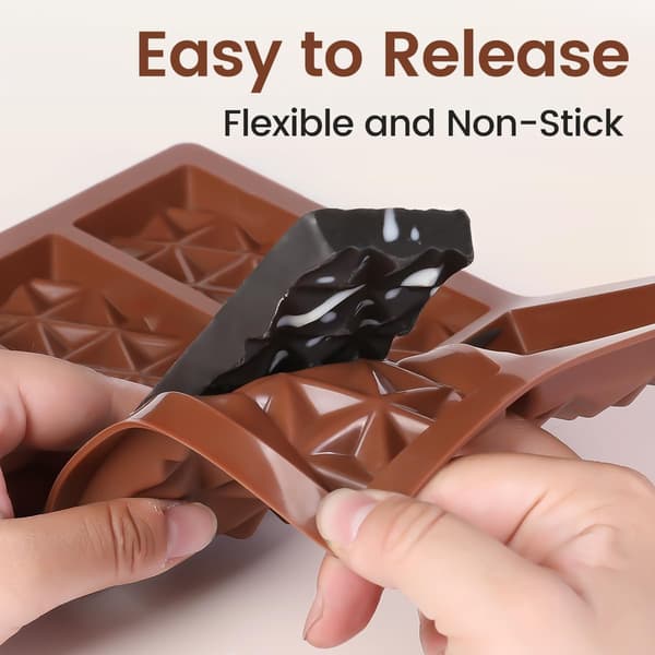 2-pack Chocolate Molds for Deep Chocolate, Thick Silicone Mold for Filled Chocolate, Wax Melting, Candy Mold