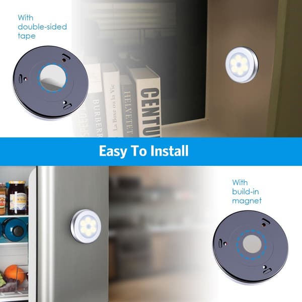 Upgraded Motion Sensor Light, Cordless Battery Operated LED Night Light, Closet Lights Stair Lights, Puck Lights, Security Lights (Warm White - 3 Pack)