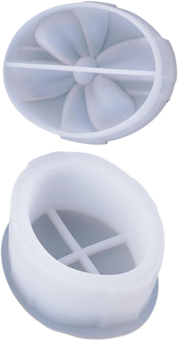 Oval rosett silikonform med lock för DIY epoxiharts smyckeskrin