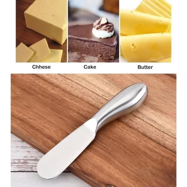Smør- og Ostekniver - 2 stk - Rustfritt stål - Ergonomisk håndtak - 14 x 2 cm