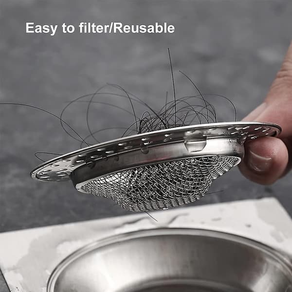 Kitchen Strainer, 2 pcs Strainer, Stainless Steel Strainer, Anti-Clog Kitchen Strainer, for Kitchen Sinks, 7.8 cm Diameter