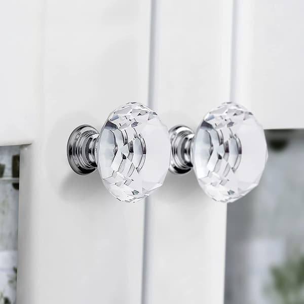 Krystallglass Diamant Skapdørknapp Skap Skuff H