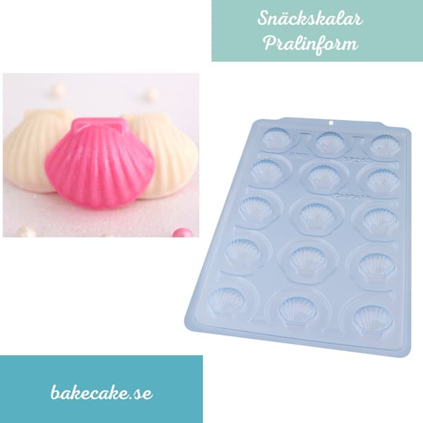 Pralinform Skjell Sjokoladeform - BWB 3512 - SP 253 - Spesiell 3-delt form