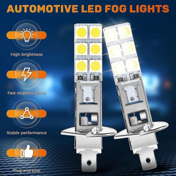 4 stk H1 6000K Superhvite 80W LED-frontlyspærer Kit Tåkelys Kjørelys