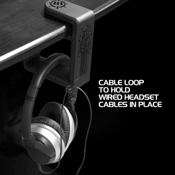 Dubbelt headsetstativ för PC-spel - Skrivbordsklämma för headset