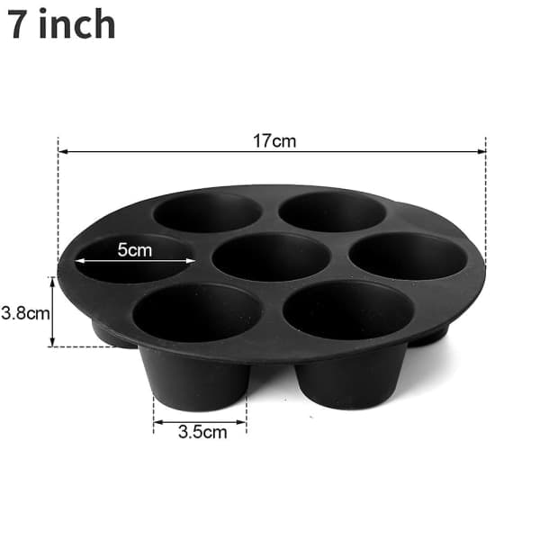 7-hulls Airfryer, Silikon Muffinsform, Airfryer Tilbehør, Kakeform, Mikrobølgeovn Silikon Bakeform A 8 tommer