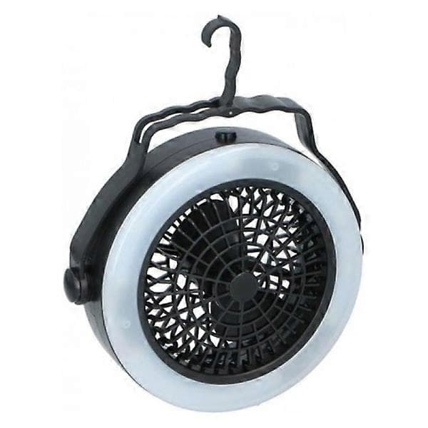 Campinglampe med ventilator - Batteridrevet - LED Sort
