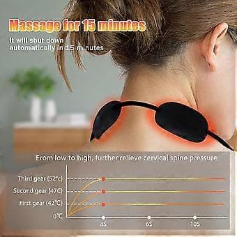 Nackmassage, Intelligent EMS Nackakupunktur Lymfdränagemassage, Intelligent Nackmassager (Grå)