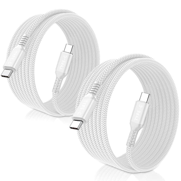 (2-PACK) Kompatibel med iPhone 16 Pro USB-C flätad laddningskabel - 2M (2-PACK-3METER) (2-PACK-3METER)