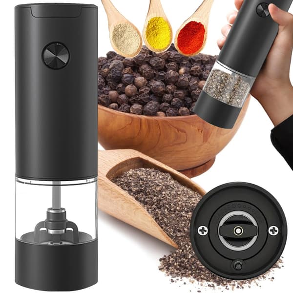 Electric Salt and Pepper Grinder with Adjustable Coarseness Control 252
