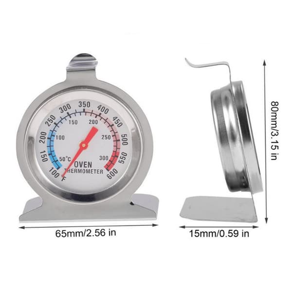 Ovnstermometer i rustfrit stål, ovnstermometer på stativ (50-3