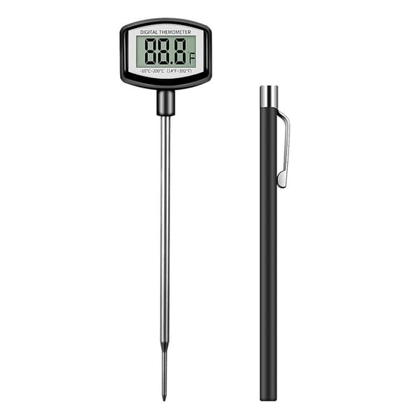 Stor LCD-kødtermometer - 5,3 tommer superlang sonde - Digita