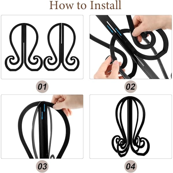 Wig Stand, Foldable Wig Head Stand, 36 cm High, Black