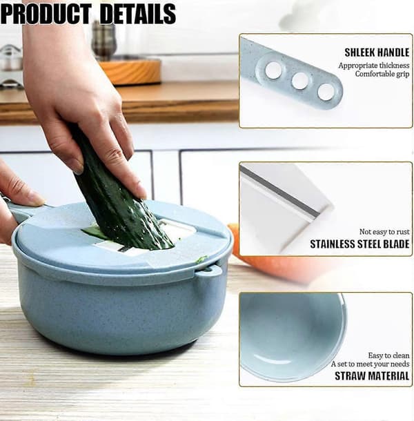 12-in-1 Multifunctional Vegetable Cutter Kitchen Mandoline, Professional Kitchen Mandoline, Vegetable Slicer, Vegetable Cutter For Carrot, Cucumber