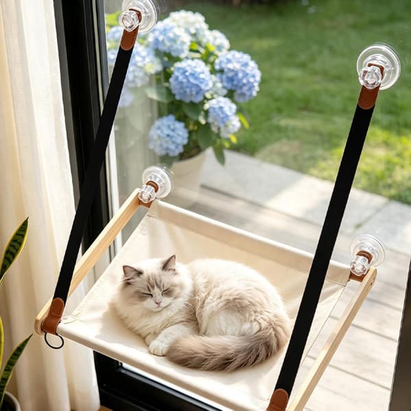 katter vindu plass tungt tre sammenleggbart -Hvileplass -