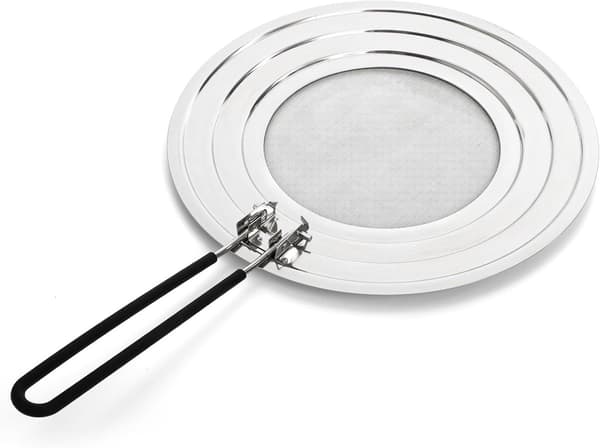 Sprutbeskyttelse for stekepanne - Sprutbeskyttelse med håndtak - Sammenleggbart nettinglokk i rustfritt stål 30 cm for matlaging