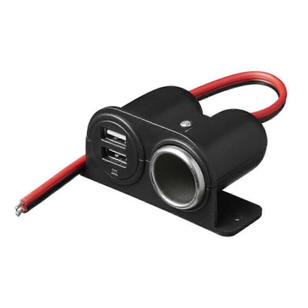 2 USB-porter Uttak 12V 24V Billader Innebygd Adapter Innfelt Ny~ Biler Q8K7