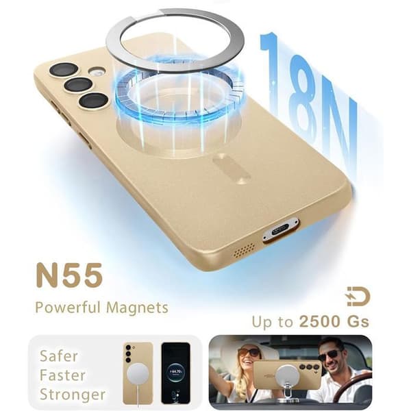 Magnetisk Cover - BOOLING - til Samsung Galaxy S25 FE - Afvisende Silikone - Guld gylden gyllene
