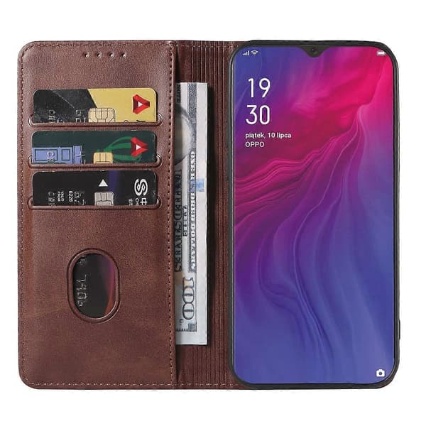 Magnetisk læderetui til OPPO Reno Z [DB] Brun Brown