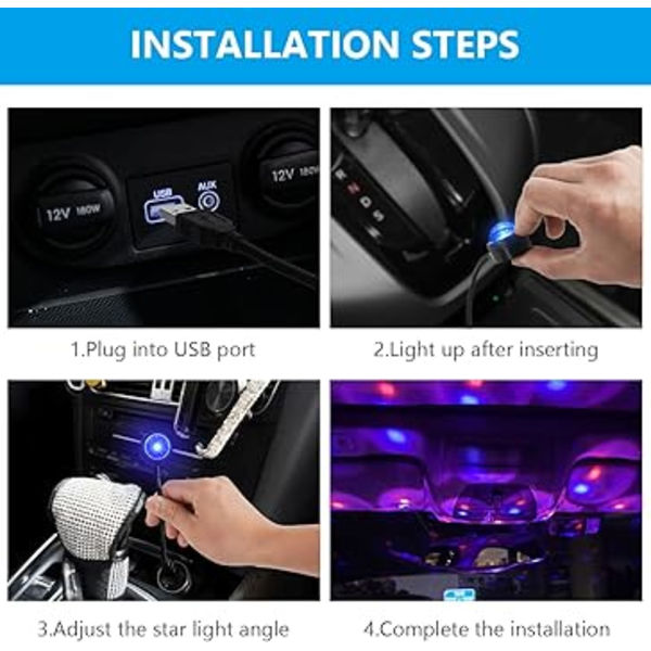 LED-takbelysning, USB-lydaktiverte bilstjernelys P